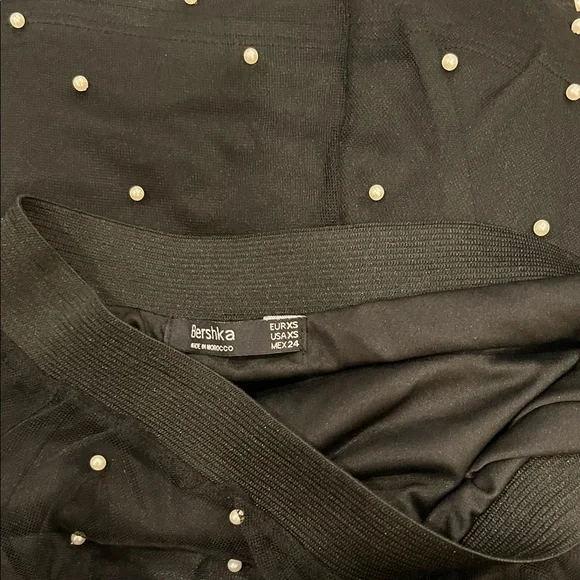 Sheer Black Skirt with Pearl Accents - Picture 5 of 5